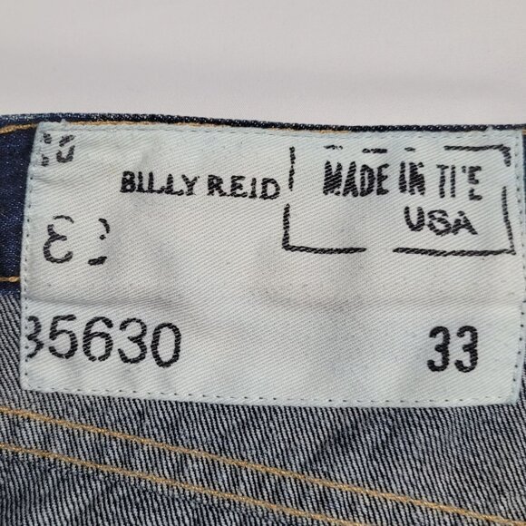 VTG Billy Reid Selvedge Men's Indigo Washed Straight Denim Jeans 35630 Sz 33X30 - Picture 10 of 11